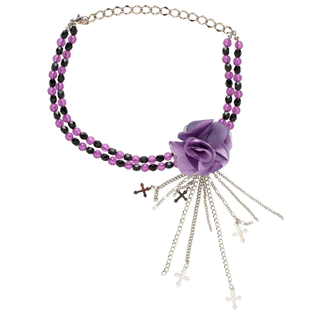 Collar de Halloween Morado con Rosa