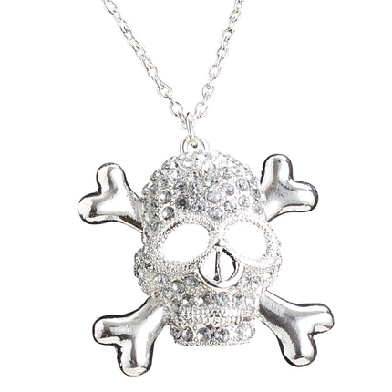Collar de Halloween Calavera con Diamantes