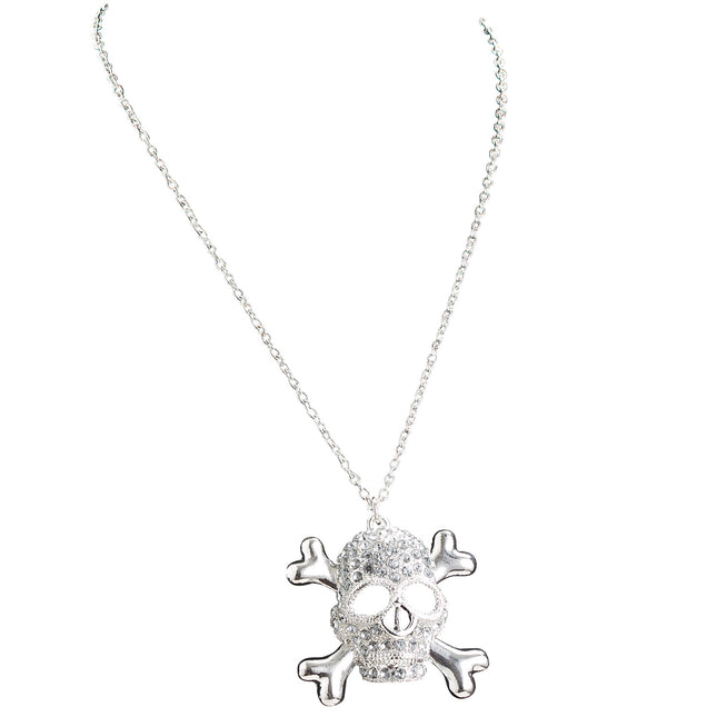 Collar de Halloween Calavera con Diamantes
