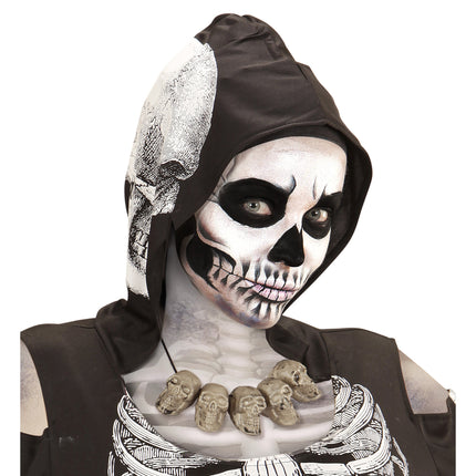Collar de Halloween Calaveras de plata