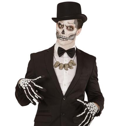 Collar de Halloween Calaveras de plata