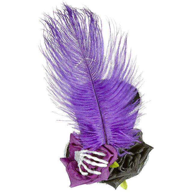 Sombrero de Halloween Mini Esqueleto Morado