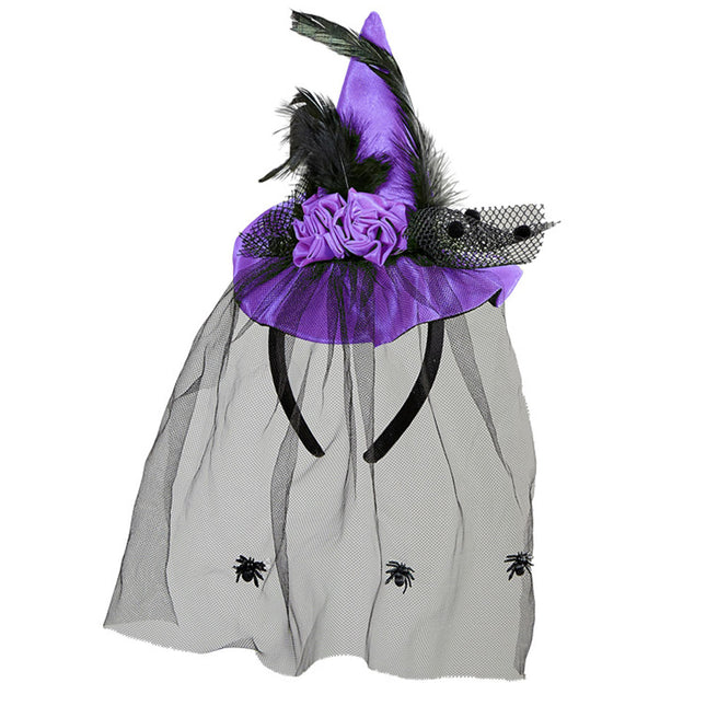 Sombrero de Halloween Bruja Púrpura Mini
