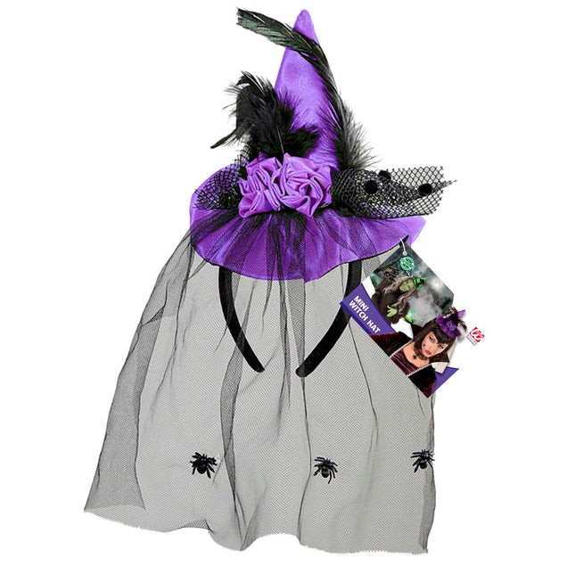 Sombrero de Halloween Bruja Púrpura Mini