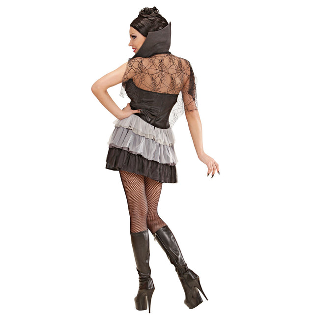 Vestido Halloween Negro Blanco Señoras Vampiro