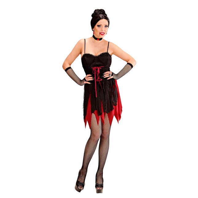 Vestido Halloween Damas Vampiro Corto