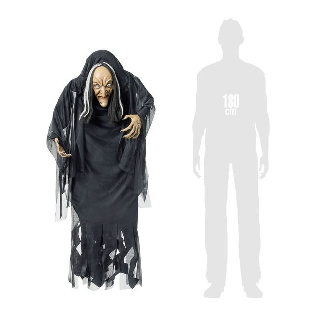 Muñeca de Halloween Bruja con joroba 1,4m