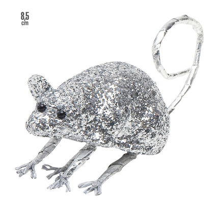 Ratón Falso Plateado 8,5cm