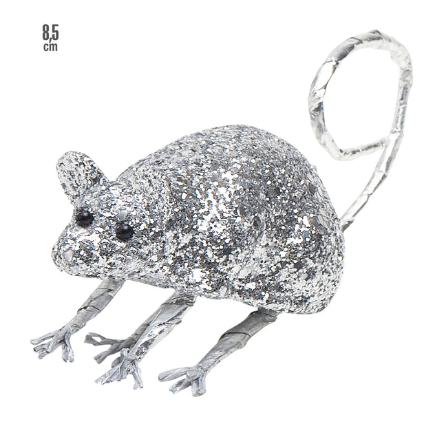 Ratón Falso Plateado 8,5cm