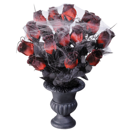 Decoración de mesa de Halloween Jarrón con rosas