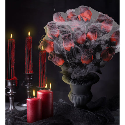 Decoración de mesa de Halloween Jarrón con rosas