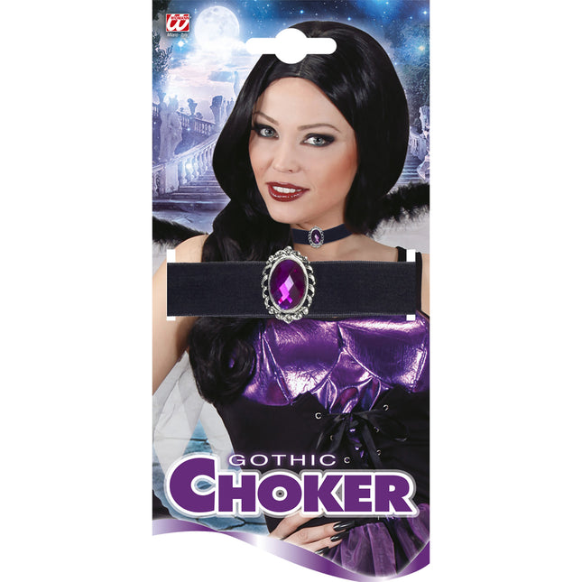 Collar Halloween Piedra Morada