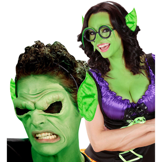 Diadema Halloween Orejas Verdes