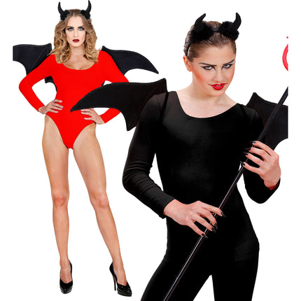 Set Accesorios Halloween Diablo Negro