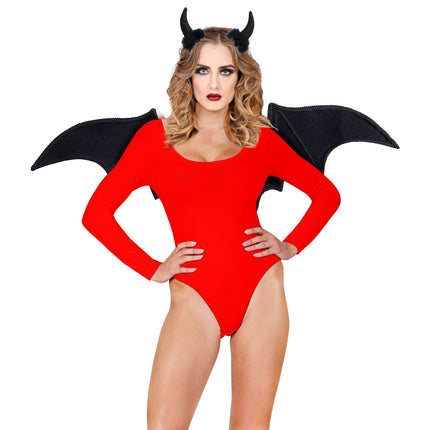 Set Accesorios Halloween Diablo Negro