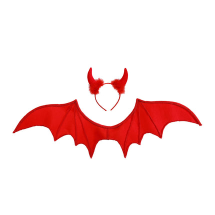 Set de accesorios de Halloween Diablo Rojo 2 piezas