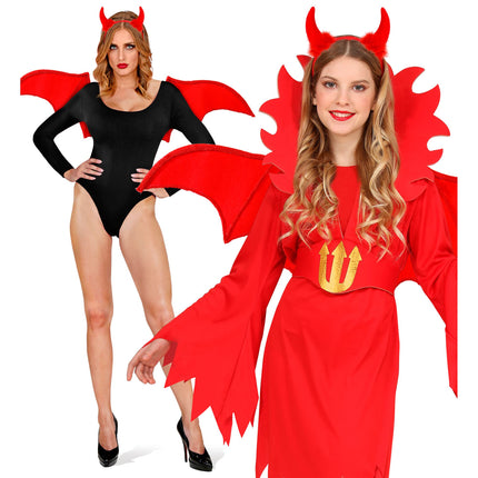 Set de accesorios de Halloween Diablo Rojo 2 piezas