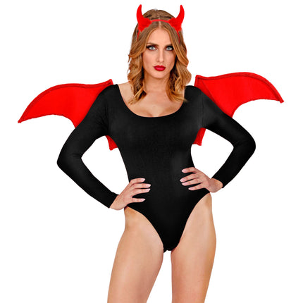 Set de accesorios de Halloween Diablo Rojo 2 piezas