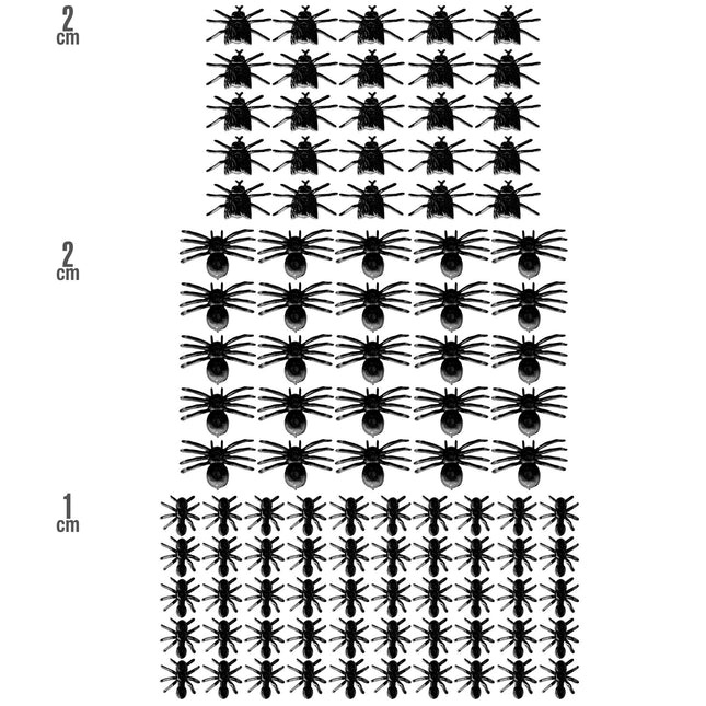 Bichos Negros Falsos 100pcs