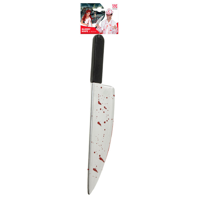 Cuchillo Sangre Falsa Halloween 48cm