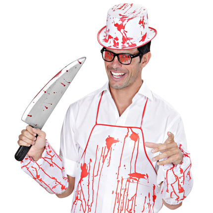 Cuchillo Sangre Falsa Halloween 48cm