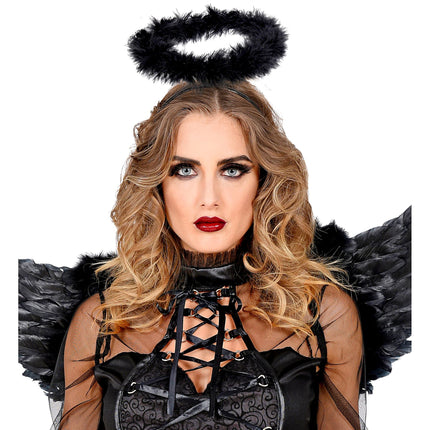Diadema Halloween Ángel Negro