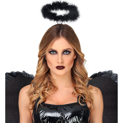 Diadema Halloween Ángel Negro