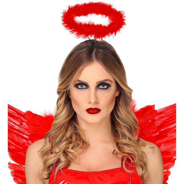 Diadema Halloween Ángel Rojo