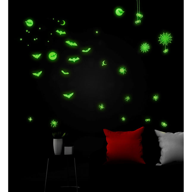 Pegatinas de Halloween Blancas que Brillan en la Oscuridad