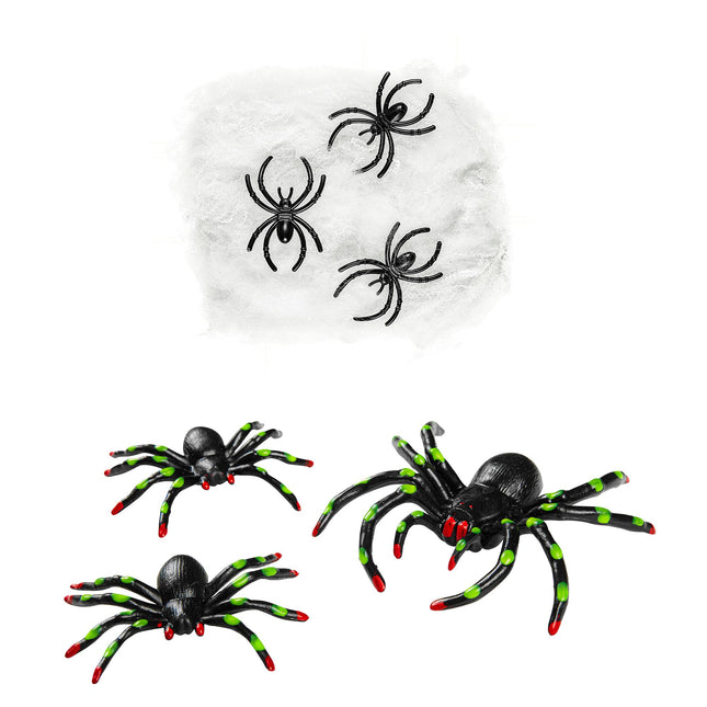 Telaraña de Halloween con arañas