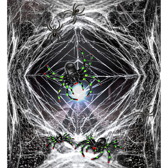Telaraña de Halloween con arañas