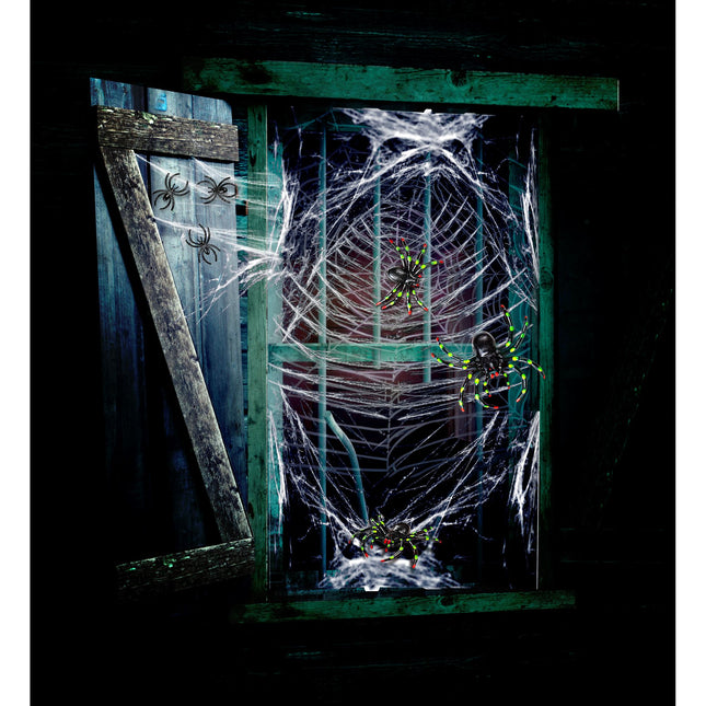 Telaraña de Halloween con arañas