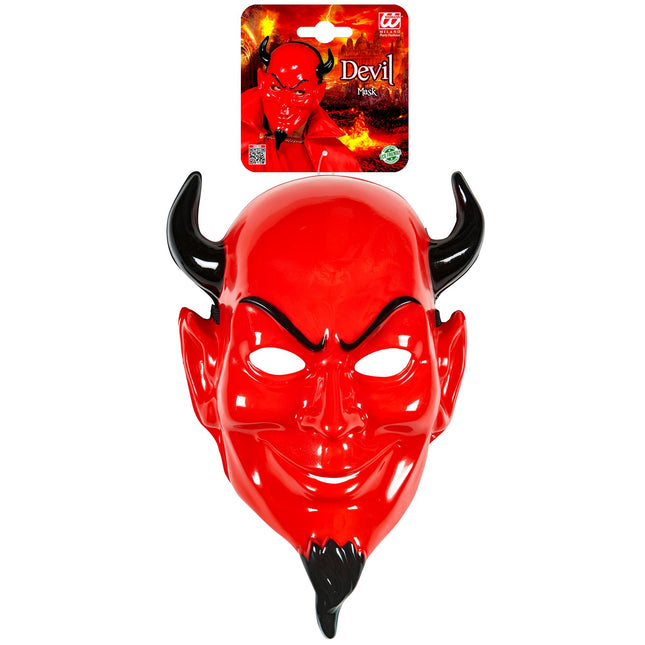 Máscara de Halloween Roja Negra Diablo Terrorífico