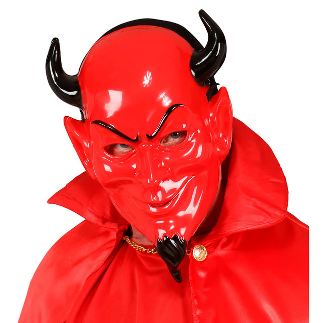 Máscara de Halloween Roja Negra Diablo Terrorífico