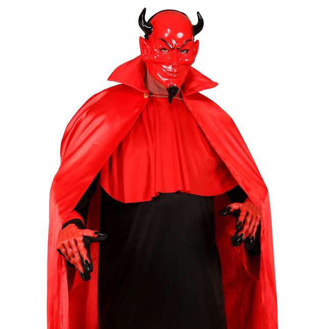 Máscara de Halloween Roja Negra Diablo Terrorífico