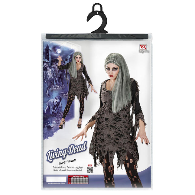 Disfraz de Halloween de Zombie de 2 piezas para mujer