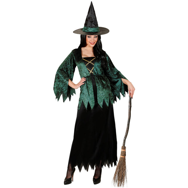 Vestido Halloween Bruja Damas Verde