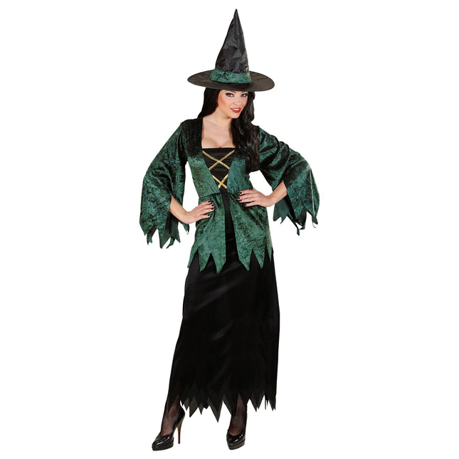 Vestido Halloween Bruja Damas Verde