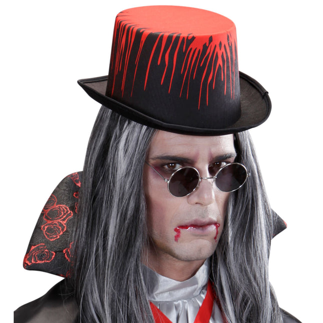 Gorro de Halloween Negro Goteando Sangre