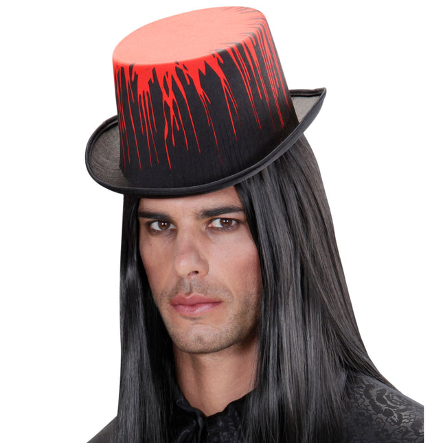 Gorro de Halloween Negro Goteando Sangre