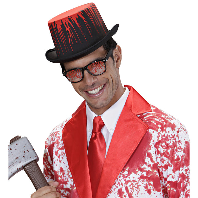Gorro de Halloween Negro Goteando Sangre