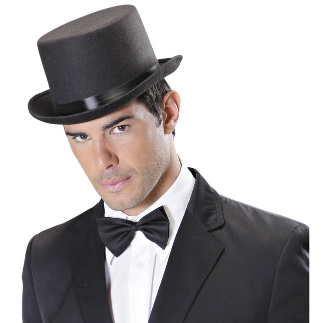 Fieltro negro para sombreros altos