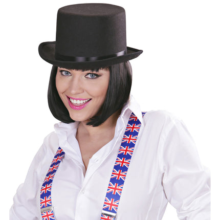 Fieltro negro para sombreros altos