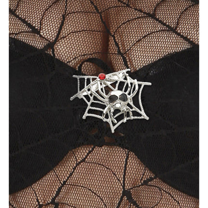 Broche de Halloween Tela de araña