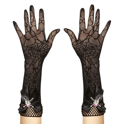 Guantes de Halloween Telaraña y Calavera