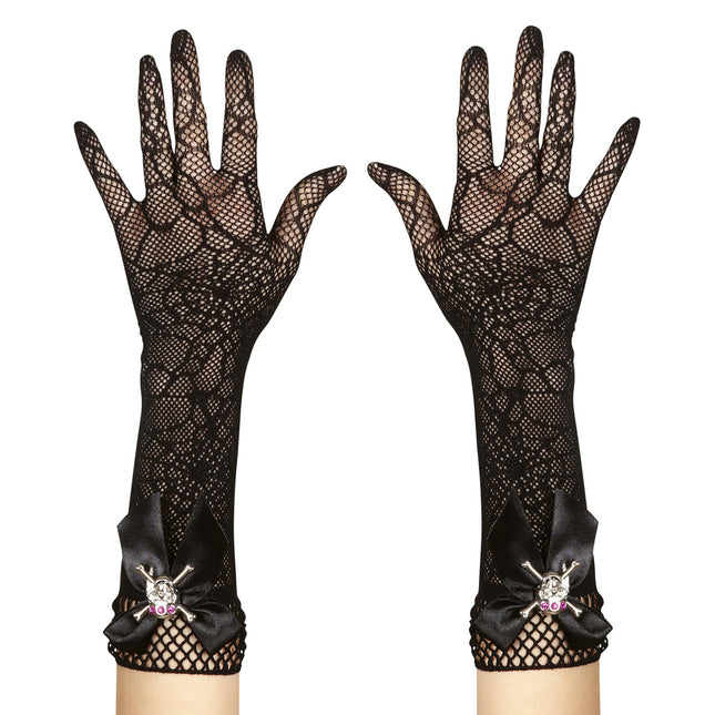 Guantes de Halloween Telaraña y Calavera