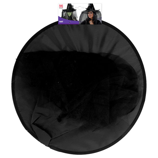 Sombrero de bruja de Halloween con velo y araña