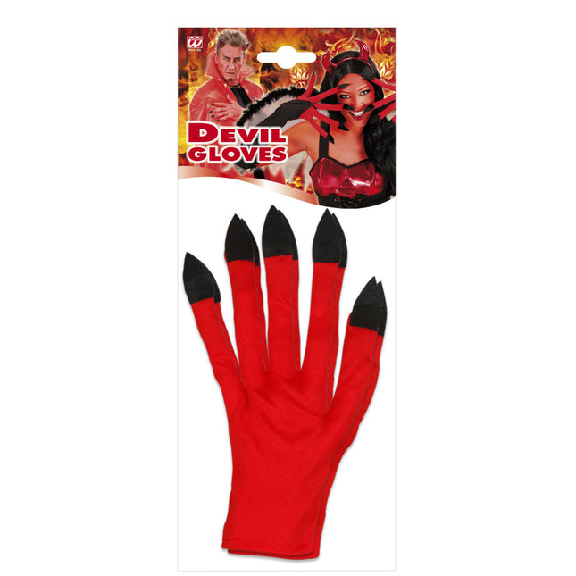 Guantes de Halloween Rojo Negro Diablo