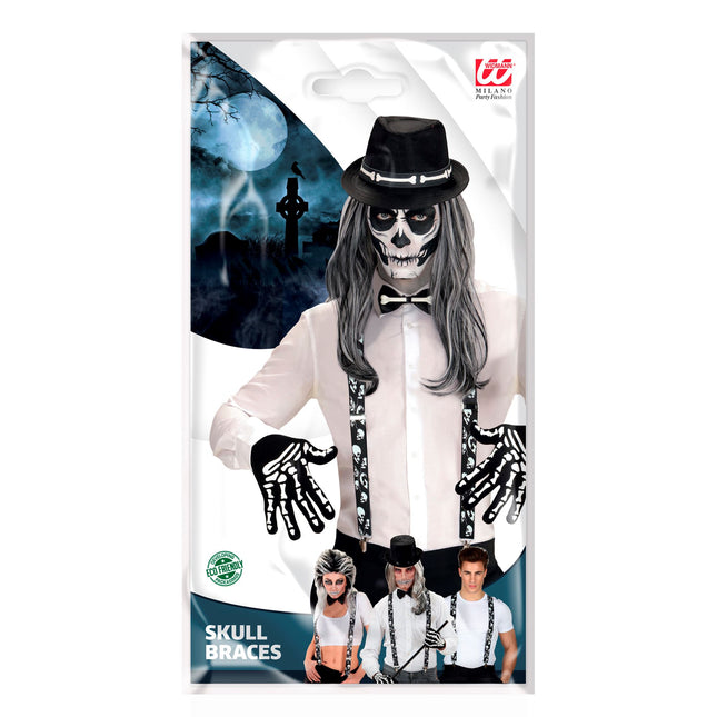 Halloween Tirantes Negro Blanco Calaveras