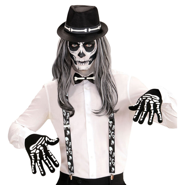 Halloween Tirantes Negro Blanco Calaveras